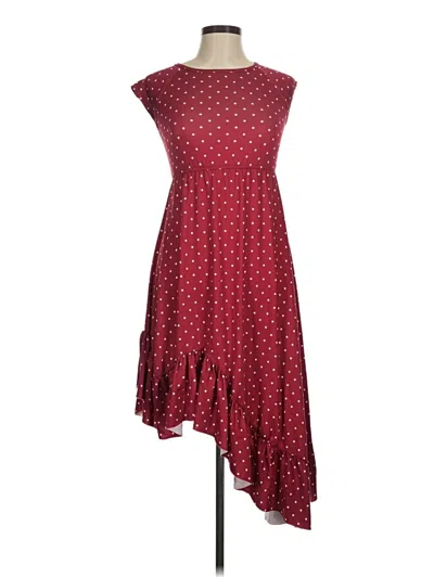 Pre-owned Mia Joy Casual Dress In Burgundy