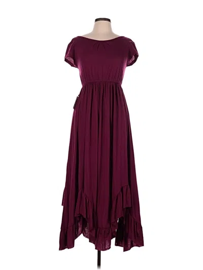 Pre-owned Mia Joy Casual Dress In Burgundy