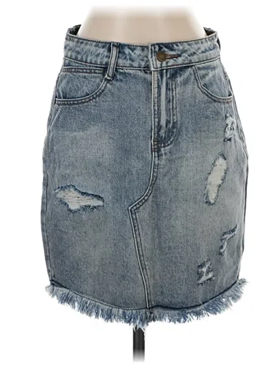 Pre-owned Mia Joy Denim Skirt In Blue