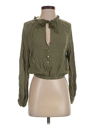 Pre-owned Mia Joy Long Sleeve Blouse In Green