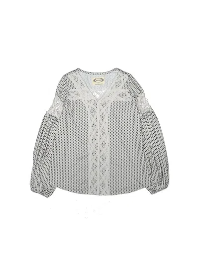 Pre-owned Mia Joy Kids' Long Sleeve Blouse In Silver