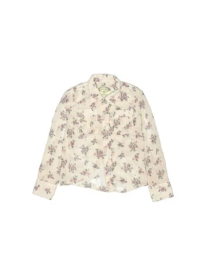 Pre-owned Mia Joy Kids' Long Sleeve Blouse In White