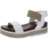 Mia Kandice Womens Faux Leather Ankle Strap Wedge Sandals In Multi