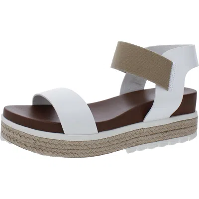 Mia Kandice Womens Faux Leather Ankle Strap Wedge Sandals In Multi