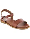 Mia Karina Womens Faux Leather Flat Slingback Sandals In Green