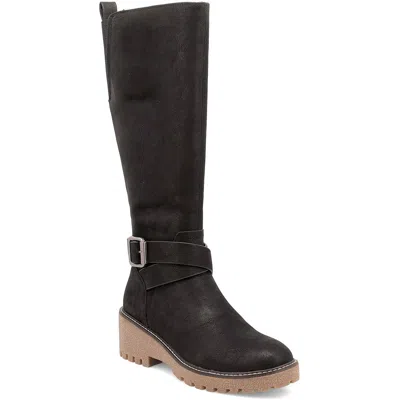 Mia Kathleen Womens Zipper Man Made Knee-high Boots In Black