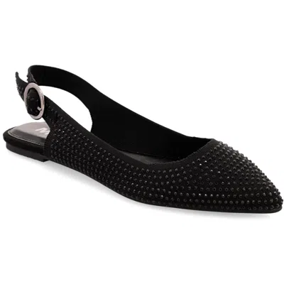Mia Kathrina Womens Embellished Textured Slingbacks In Black
