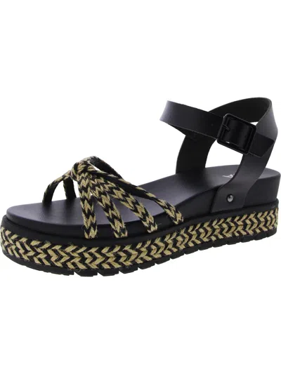 Mia Kehlani Womens Woven Round Toe Ankle Strap In Black