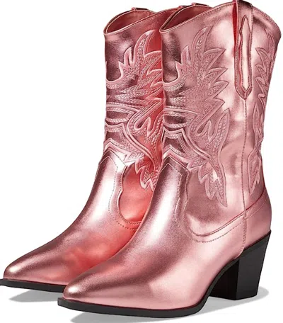 Mia Kendra Metallic Boot In Rose Gold In Black