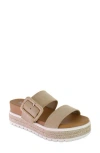 Mia Kenzy Womens Faux Leather Slip On Slide Sandals In Blush