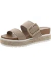 Mia Kenzy Womens Faux Leather Slip On Slide Sandals In Beige