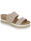 Mia Suede Raffia Platform Sandals In Gold