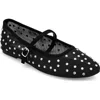 Mia Kerra Rhinestone Stud Ballet Flat In Black