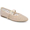 Mia Kerra Rhinestone Stud Ballet Flat In Natural