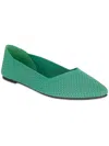 Mia Kerri Pointed Toe Knit Flat In Green