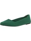 Mia Kerri Pointed Toe Knit Flat In Green