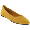Mia Kerri Womens Pointed Toe Slip On Ballet Flats In Yellow