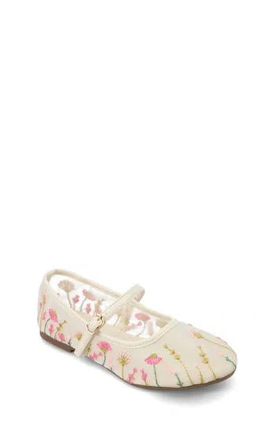 Mia Kids' Kescia Embroidered Mary Jane Flat In White