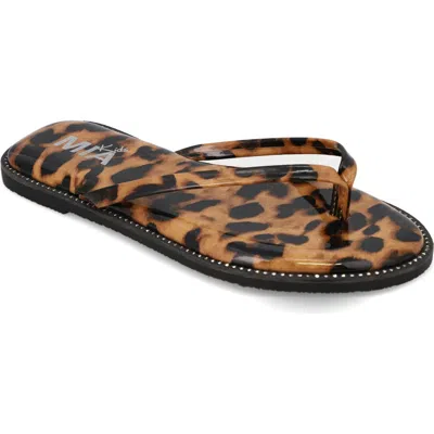 Mia Kids' Little Aster Flip Flop In Animal Print