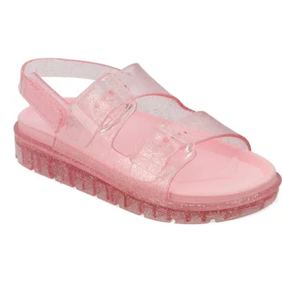 Mia Kids' Lolli Clear Glitter Sandal In Pink