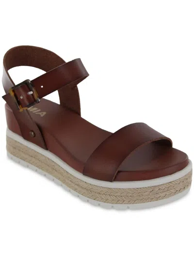 Mia Kiera Womens Faux Leather Buckle Ankle Strap In Green