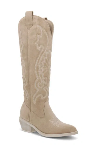 Mia Kolt Knee High Cowboy Boot In Neutral
