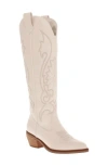 Mia Kolt Knee High Cowboy Boot In Ivory