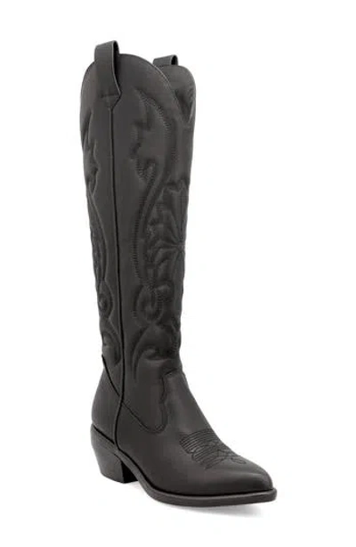 Mia Kolt Western Knee High Boot In Black