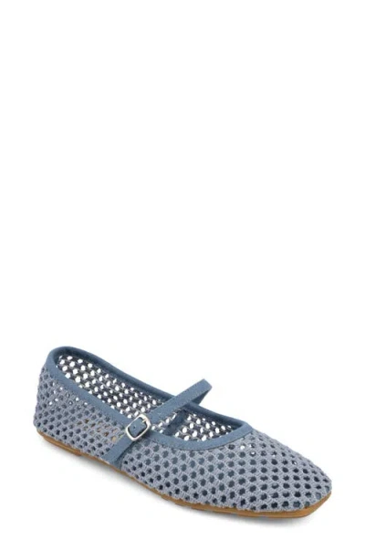 Mia Kora Mary Jane Flat In Blue