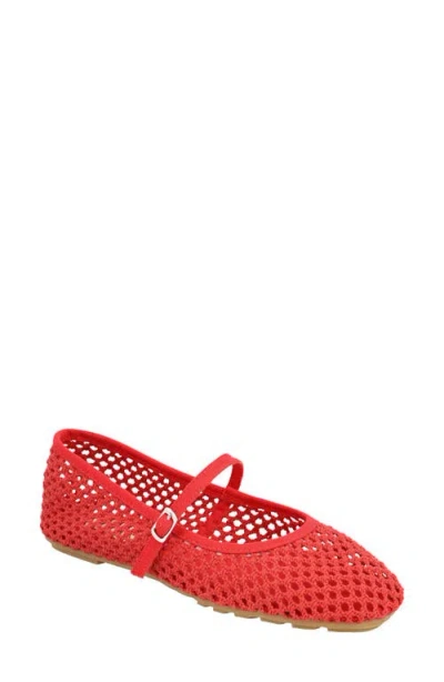 Mia Kora Mary Jane Flat In Red