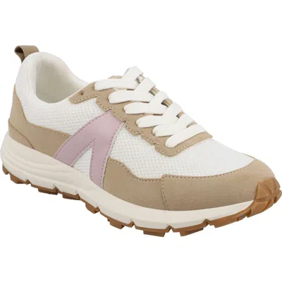 Mia Krash Mesh Sneaker In Sand/lilac/white