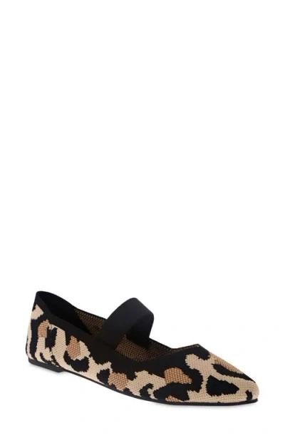 Mia Kylia Pointed Toe Mary Jane Flat In New Leopard