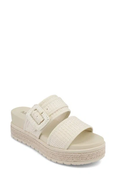 Mia Kylian Espadrille Platform Wedge Slide Sandal In White