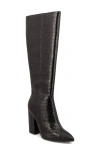 MIA MIA LANDRA CROC EMBOSSED KNEE HIGH BOOT