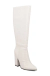 Mia Landra Womens Block Heel Faux Leather Knee-high Boots In White