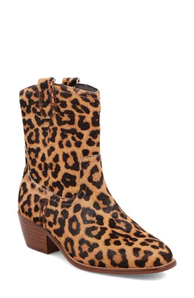 Mia Lauryn Genuine Calf Hair Bootie In Leopard Print
