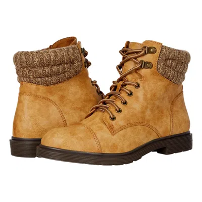 Mia Levy Boots Natural Malt Leather Cap Toe Ankle Combat Zap810 In Blue