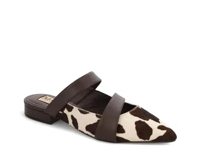 Mia Limited Edition Abie Mule In Brown Cow Print Calf Hair Leather