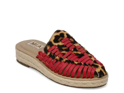 Mia Limited Edition Erin Espadrille Wedge Mule In Red