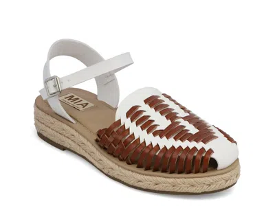 Mia Limited Edition Eshani Espadrille Flat In White/cognac