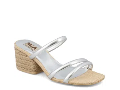 Mia Limited Edition Inara Espadrille Sandal In Silver Leather
