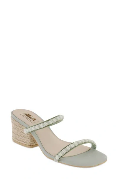 Mia Limited Edition Isabeli Espadrille Slide Sandal In Sage/off White
