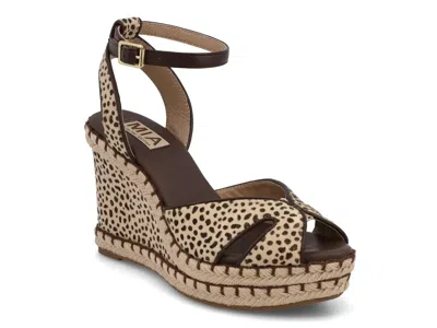 Mia Limited Edition Mallorca Wedge Sandal In Tan Cheetah Print