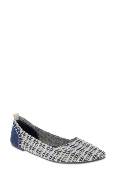 Mia Lissy Knit Ballet Flat In Navy/ Bone