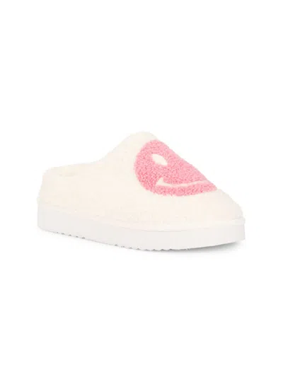Mia Kids'  Little Girl's Faux Shearling Smile Slippers