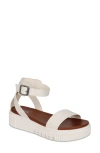 Mia Lunna Platform Ankle Strap Sandal In White