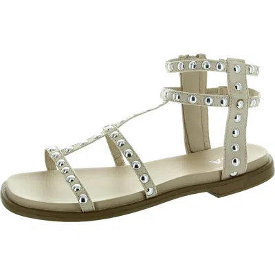 Mia Madisen Womens Zipper Faux Suede Gladiator Sandals In Beige