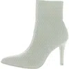 Mia Maegan Womens Stiletto Pointed Toe Ankle Boots In White