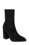 Mia Womens Rhinestone Man Made Mid-calf Boots In Black