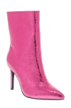 Mia Mardi Pointed Toe Bootie In Hot Pink Metallic